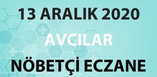 Avcılar Nöbetçi Eczane 13 Aralık 2020 Pazar