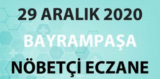 Bayrampaşa Nöbetçi Eczane 29 Aralık 2020 Salı