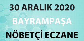Bayrampaşa Nöbetçi Eczane 30 Aralık 2020 Çarşamba