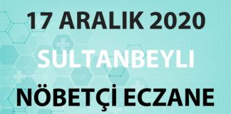 Sultanbeyli Nöbetçi Eczane 17 Aralık 2020 Perşembe