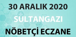 Sultangazi Nöbetçi Eczane 30 Aralık 2020 Çarşamba