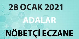 Adalar Nöbetçi Eczane 28 Ocak 2021 Perşembe