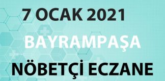Bayrampaşa Nöbetçi Eczane 7 Ocak 2021 Perşembe