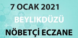 Beylikdüzü Nöbetçi Eczane 7 Ocak 2021 Perşembe