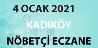 Kadıköy Nöbetçi Eczane 4 Ocak 2021 Pazartesi