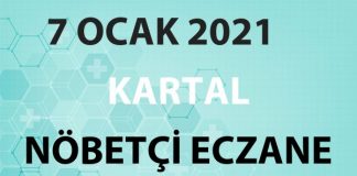 Kartal Nöbetçi Eczane 7 Ocak 2021 Perşembe