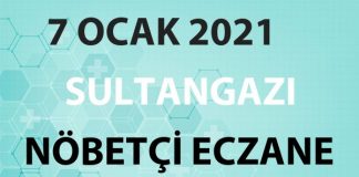 Sultangazi Nöbetçi Eczane 7 Ocak 2021 Perşembe