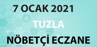 Tuzla Nöbetçi Eczane 7 Ocak 2021 Perşembe