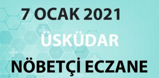 Üsküdar Nöbetçi Eczane 7 Ocak 2021 Perşembe