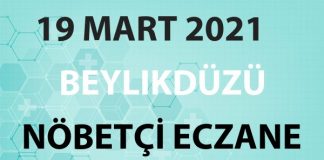 Beylikdüzü Nöbetçi Eczane 19 Mart 2021 Cuma