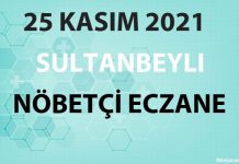 Sultanbeyli Nöbetçi Eczane 25 Kasım 2021 Perşembe